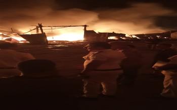 حريق هائل بمنطقة زرائب البراجيل بالجيزة والدفع بـ11 سيارة إطفاء (صور)