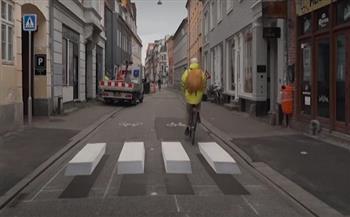 معابر ثلاثية الأبعاد لتنظيم المرور في شوارع الدنمارك (فيديو)