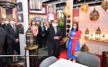 افتتاح الرئيس السيسي معرض "تراثنا" للحرف اليدوية يتصدر اهتمام الصحف