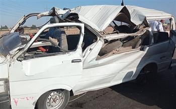 مصرع شخص وإصابة 7 آخرين في حادث تصادم بطريق الفيوم الصحراوي