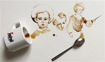 فنانة إيطالية تحول القهوة المسكوبة إلى لوحات رائعة (فيديو)