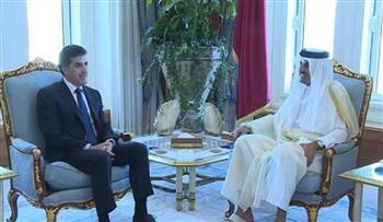 أمير قطر يلتقي رئيس إقليم كردستان العراق