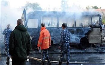 16 قتيلًا وجريحًا في تفجير إرهابي استهدف حافلة وسط العاصمة السورية دمشق