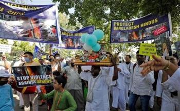 مظاهرات حاشدة فى بنجلاديش احتجاجا على الهجمات التي تستهدف الهندوس