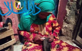 سيدة المنيا تعمل "اسكافي" لمساعدة زوجها وأبنائها (فيديو)