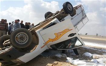 إصابة 7 عمال إثر انقلاب سيارة ربع نقل على الطريق الصحراوي بأطفيح