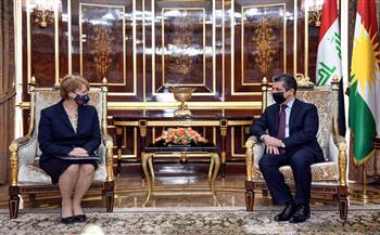 رئيس حكومة كردستان يناقش مع وفد أمريكي أوضاع اللاجئين