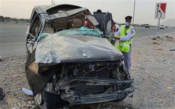 تفاصيل وفاة 10 أشخاص من أسرة واحدة ونجاة رضيع بحادث على بالطريق الصحراوى الشرقي