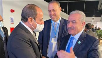الرئيس السيسي يلتقي محمد أشتية بجلاسكو