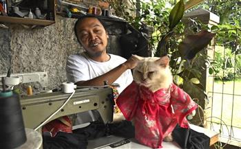 ملايين المشاهدات لإندونيسي تخصص في تصميم الأزياء للقطط 
