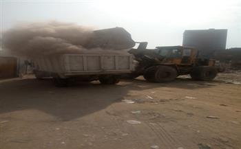رفع 120 طن مخلفات قمامة بطريق مدخل القصبجي بحي جنوب الجيزة