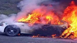 اشتعال النيران في سيارة ملاكي بدائري المريوطية