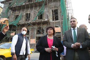 وزيرة الثقافة ومحافظ الدقهلية يتفقدان أعمال ترميم مبنى أوبرا المنصورة 