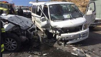 مصرع 4 أشخاص وإصابة 11 آخرين في حادث تصادم بالطريق الأوسطي في حلوان