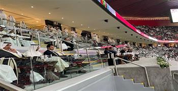 وزير الرياضة يشهد مباراة قطر والبحرين في بطولة كأس العرب 