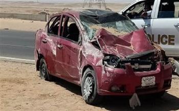 أسفر عن وفاة وإصابة 5 أشخاص.. التحقيق في حادث انقلاب سيارة بالطريق الصحراوى الشرقى