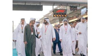 محمد بن راشد ومحمد بن زايد وولي عهد البحرين يشهدون ختام بطولة العالم لـ"الفورمولا ـ 1"