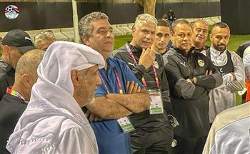 رئيس الاتحاد القطري وأبو ريدة يتابعان تدريبات المنتخب ببطولة كأس العرب
