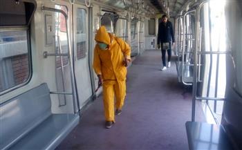 «مترو الأنفاق»: تعقيم وتطهير المحطات والقطارات بالخط الأول والثاني