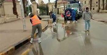 محافظ الجيزة يوجه بتكثيف جهود أعمال شفط مياه الأمطار من الشوارع
