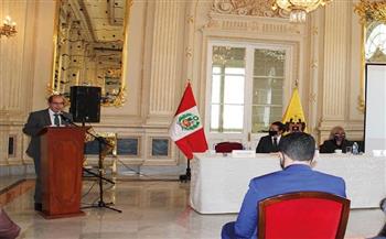 سفير مصر في البيرو يبحث أوجه التعاون الثقافي مع أعضاء لجنة الثقافة والفنون والتعليم