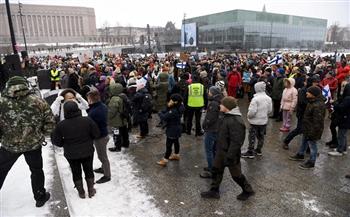 احتجاجات على قيود كورونا في هلسنكي