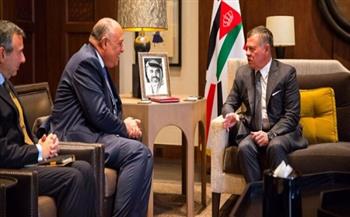 ا​لعاهل الأردني يستقبل وزير الخارجية سامح شكري
