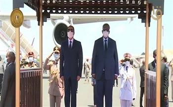 شاهد.. مراسم استقبال رسمية للرئيس السيسي فى جيبوتى (فيديو)