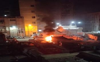 السيطرة على حريق سيارة لنقل القمامة بمدينة طوخ