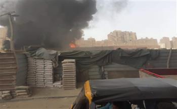 10 سيارات إطفاء لإخماد حريق مخزن بحي الهرم