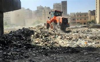 محافظة الجبزة ترفع 350 طن مخلفات أسفل الطريق الدائري بالهرم