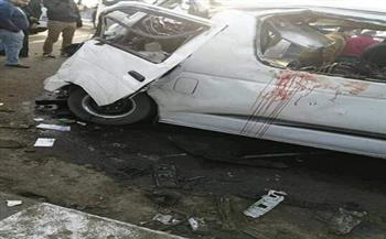 إصابة 7 أشخاص في تصادم سيارتين أجرة بطريق «بنها- القناطر»