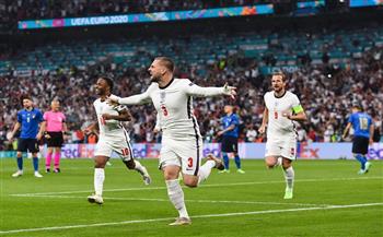 نهائي يورو 2020.. لوك شاو يسجل الهدف الأول لـ إنجلترا في مرمى إيطاليا 