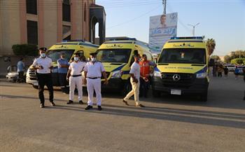 100 سيارة إسعاف تنتشر أمام حدائق ومتنزهات كفر الشيخ