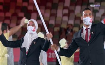بعثة مصر تدخل الملعب الأولمبي للمشاركة فى حفل افتتاح أولمبياد طوكيو 2020