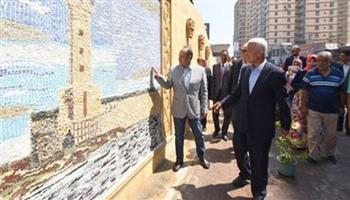 محافظ الإسكندرية يفتتح جدارية تضم أسماء جميع محافظي الثغر السابقين
