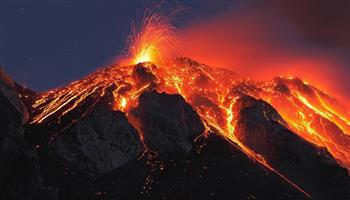 بركان "سينابونج" في إندونيسيا يطلق رمادا بركانيا كثيفا