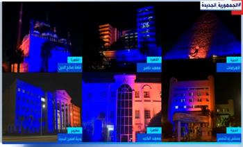 إضاءة عدد من المعالم الرئيسية ضمن احتفالات مصر باليوم العالمى للكبد الوبائى (فيديو)