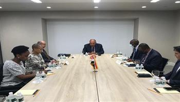 وزير الخارجية يلتقى بمجموعة ترويكا الاتحاد الأفريقى بمجلس الأمن لبحث تداعيات أزمة سدّ النهضة