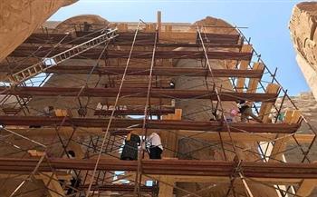 إنهاء ترميم أعمدة معبد الكرنك استعدادًا لإقامة احتفالية كبرى بافتتاح طريق الكباش