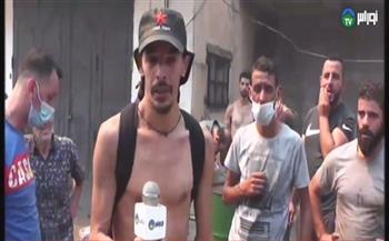 «جئت للتضامن».. فيديو لشاب جزائرى تعرّض للموت حرقًا بعد اتهامه بإشعال حرائق الغابات