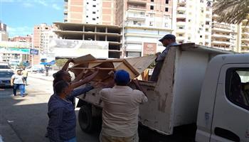 حملات مكبرة لإزالة الإشغالات بشوارع مدينة كفر الشيخ 