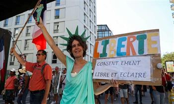  مظاهرات مناهضة للتصريح الصحي في فرنسا للأسبوع السادس على التوالي