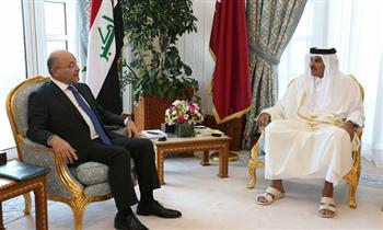 الرئيس العراقي يجرى مباحثات مع أمير قطر