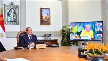 السيسي يشكر ميركل على جهودها في تعزيز الشراكة بين مصر وألمانيا
