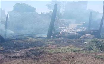 إصابة شخص ونفوق 4 رؤوس ماشية في حريق بسوهاج