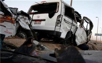 إصابة 4 أشخاص في حادث انقلاب سيارة ميكروباص بالقليوبية