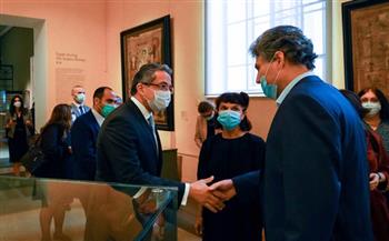 وزير السياحة يزور متحف بوشكين للفنون الجميلة ويلتقي مديري متاحف موسكو