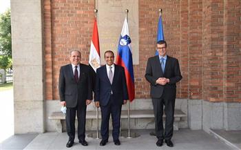 مساعد وزير الخارجية يبحث مع سكرتير الدولة بوزارة الخارجية السلوفينية تعزيز العلاقات بين البلدين