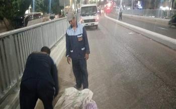 رفع 25 طن مخلفات بمنطقة كوبرى أبو الجود وطريق المطار بالأقصر